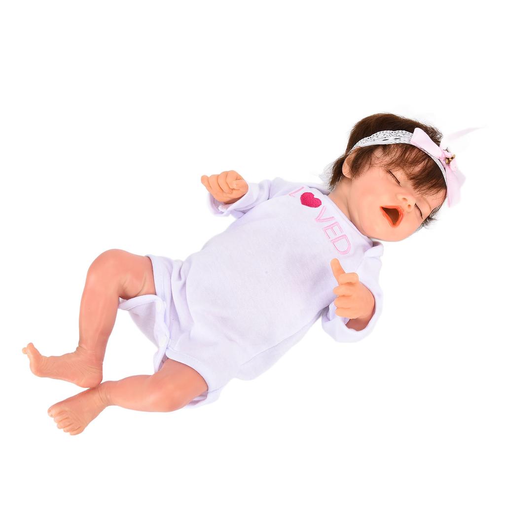 Reborn Babymädchenpuppe 18 Zoll Zarte Neugeborenen-Säuglingspuppe mit Schnuller Rollenspielzeug Geschenk
