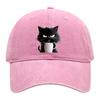 Casquette de baseball à motif chat réglable pare-soleil à bord incurvé chapeau de soleil unisexe style hip hop décontracté casquette café délavée