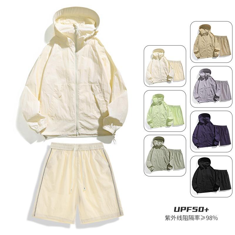 Roupas de sol com visão noturna refletiva masculinas leves e respiráveis tops de sol femininos esportivos ao ar livre trajes de sol para casais