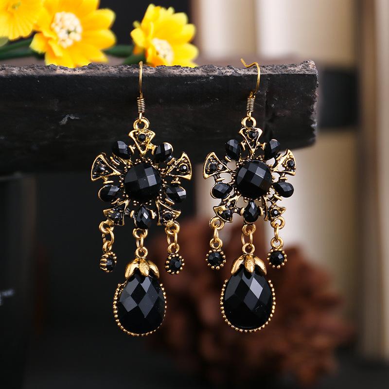 Ethnic Style Dangle Earrings for Women Boho Vintage Water Drop Tassel Earring Female Jewelry Accessories