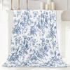 Flower Blanket Blue Flower Blanket Decoration Soft Comfortable Flannel Blanket for Family Bed Sofa Blanket