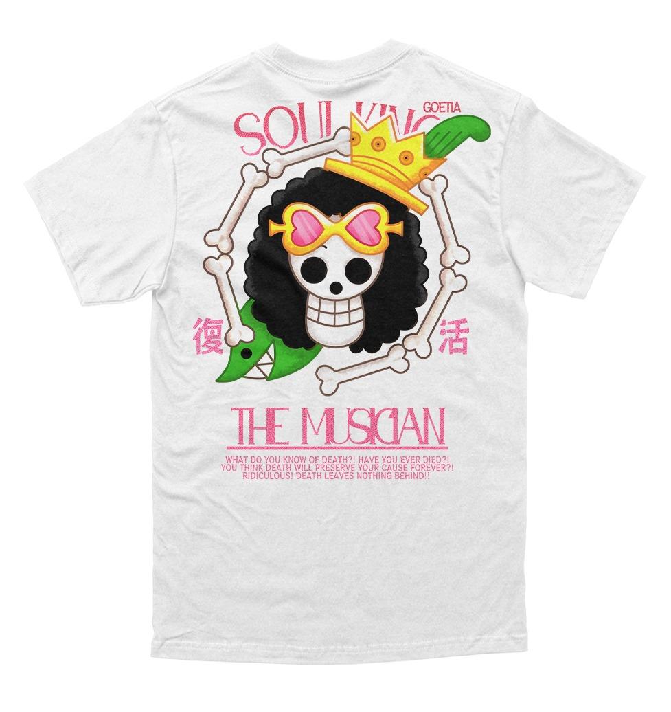 

One Piece Brook The Musician Anime T-Shirt Men Women Cotton Oversized Streetwear Casual Short Sleeve Top Fans Gift S разноцветный
