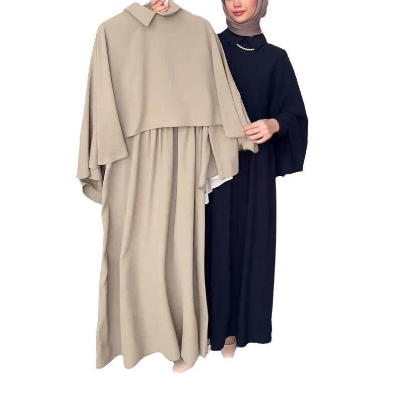 Autumn and Winter New European and American Loose Casual Short Shawl Burqa Long Skirt Two-piece Set