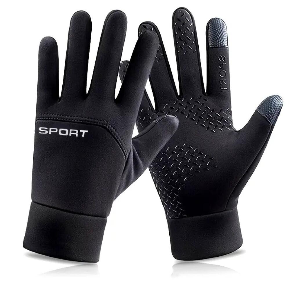 

2025 High Quality Winter Men s and Women s Warm Gloves Plush Outdoor Sports Windproof and Cold proof Bicycle Gloves XL чорний