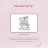 WOSTU 925 Sterling Silver Pink Couple Hearts Charm Star Bear Beads Dolphin Pendants Fit Original Bracelet DIY Jewelry