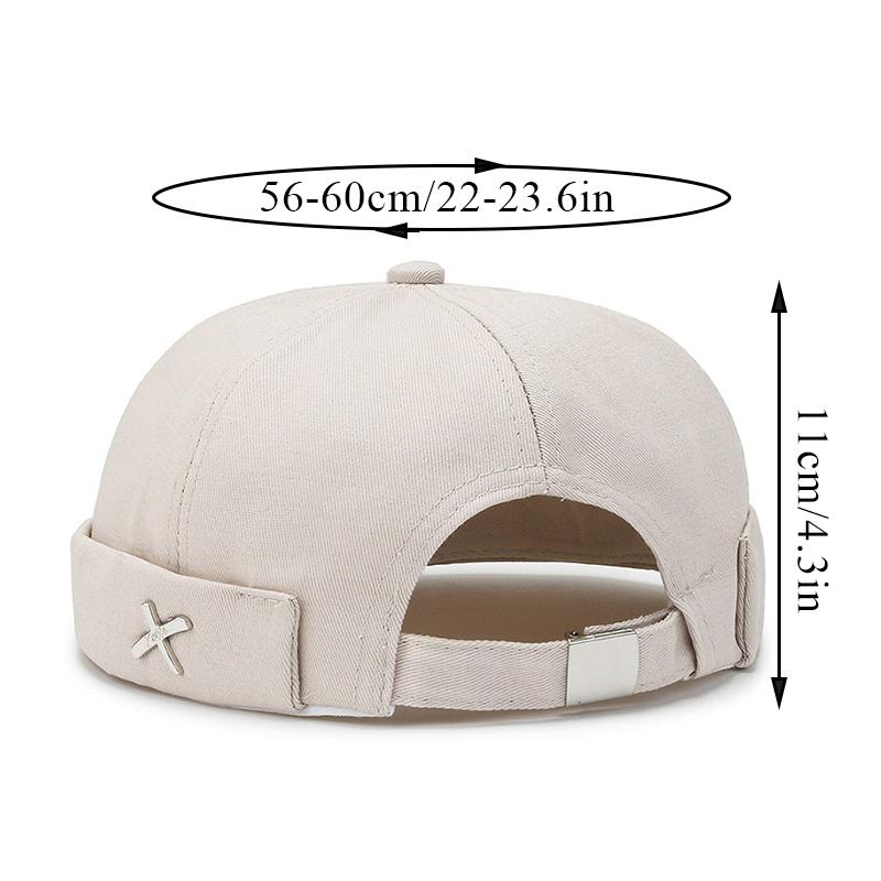 Washed Style Cotton Brimless Docker Cap for Boys and Girls with Adjustable Strap