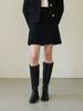 Step Around Setup_A-Line Boucle Alpaca Mini Skirt_Black
