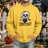 Men's Halloween Printed Long Sleeve T-Shirt Crewneck Casual Sports Top Unisex for Couples