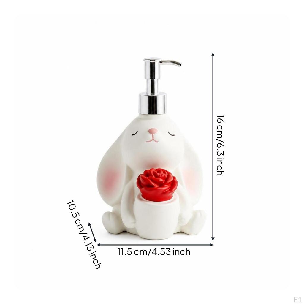 Bunny Pump Bottle Flower Detail HareShaped Dispenser Compact Red