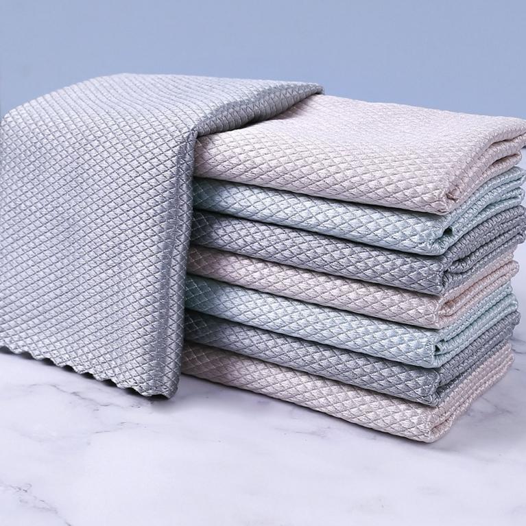Wiping Cloth That Absorbs Water Without Leaving A Mark, Kitchen and Household Cleaning Cloth with No Trace, Lock Edge Glass Cloth