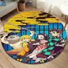 Demon Slayer Kimetsu No Yaiba Round Area Rug Carpet Rug For Living Room Bedroom Sofa Playroom Decor Nonslip Floor Mat