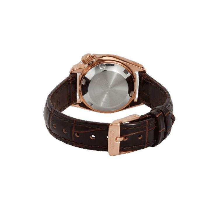 Seiko 5 Series 100 M Waterproof Automatic Mechanical Movement Leather Strap Watch Women watches Brown SRE006K1