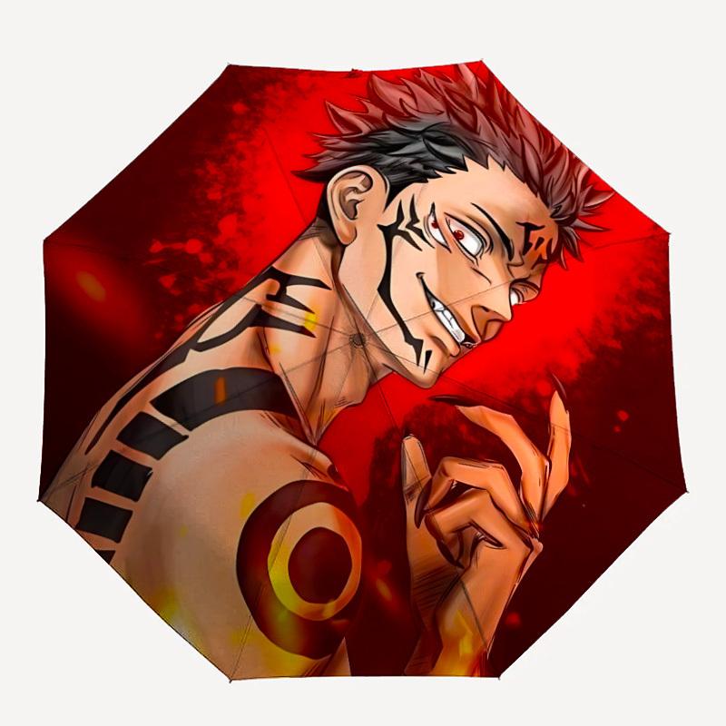 1 шт. Автоматически складывающийся зонт Jujutsu Kaisen, Автоматически складывающийся зонт с 8 спицами, Удобен для использования на улице 088