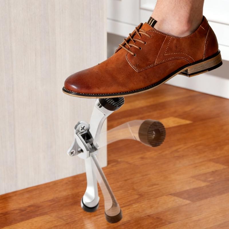 Kickdown Door Stoppers Zincs Alloys Foot-Operated Levers Door Stop Nonslip Rubber Regulable Door Holder Hardware