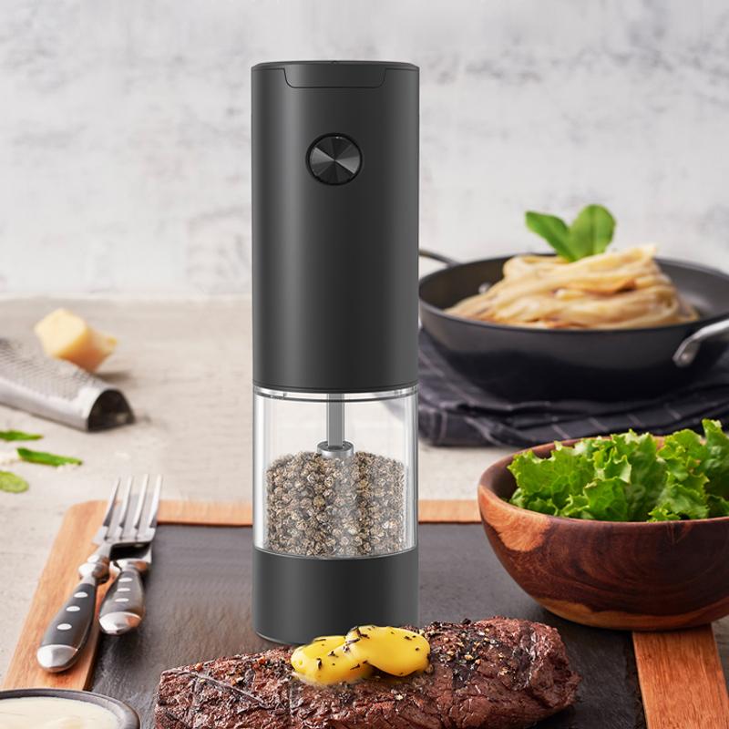 Electric Salt And Pepper Grinder Automatic Salt Pepper Grinder Adjustable Coarseness Spice Mill With LED Light Kitchen Tool Gift
