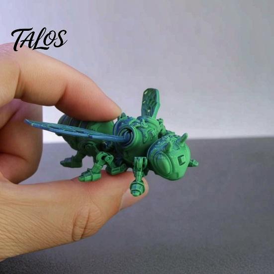 Mechanical Insect Figurine 3D Printed Cyberpunk Bee Figurine, Movable Joints Hornet Ornament, Articulated Wasp Fidget Toy, Stress Relief Desk Gift for