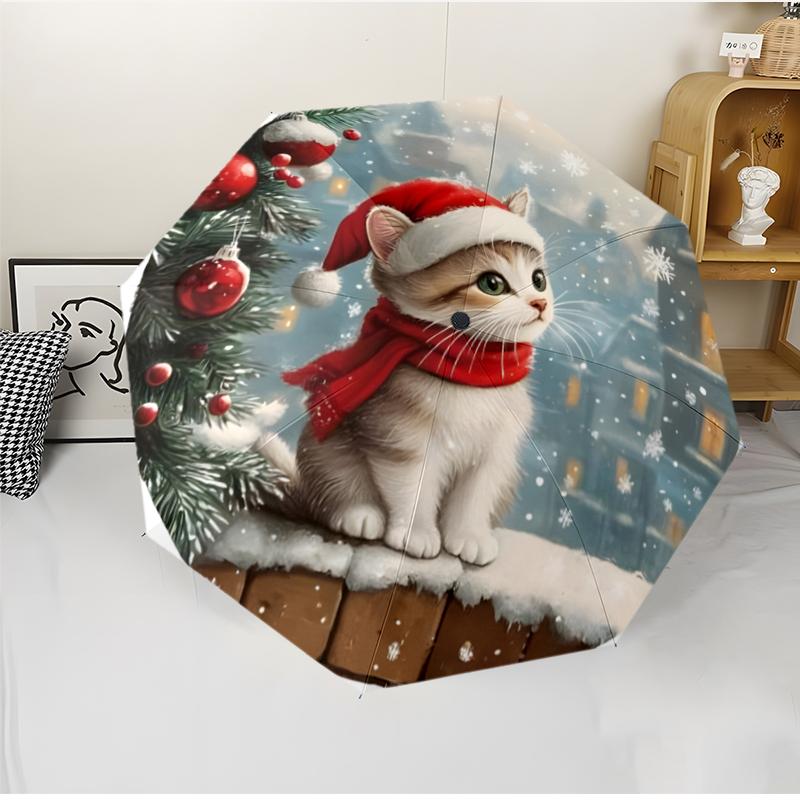 Chrismas Fashionable Automatic Opening/Closing Folding Umbrella. Portable and Foldable, Ideal for Gift, Travel, and Daily Use.