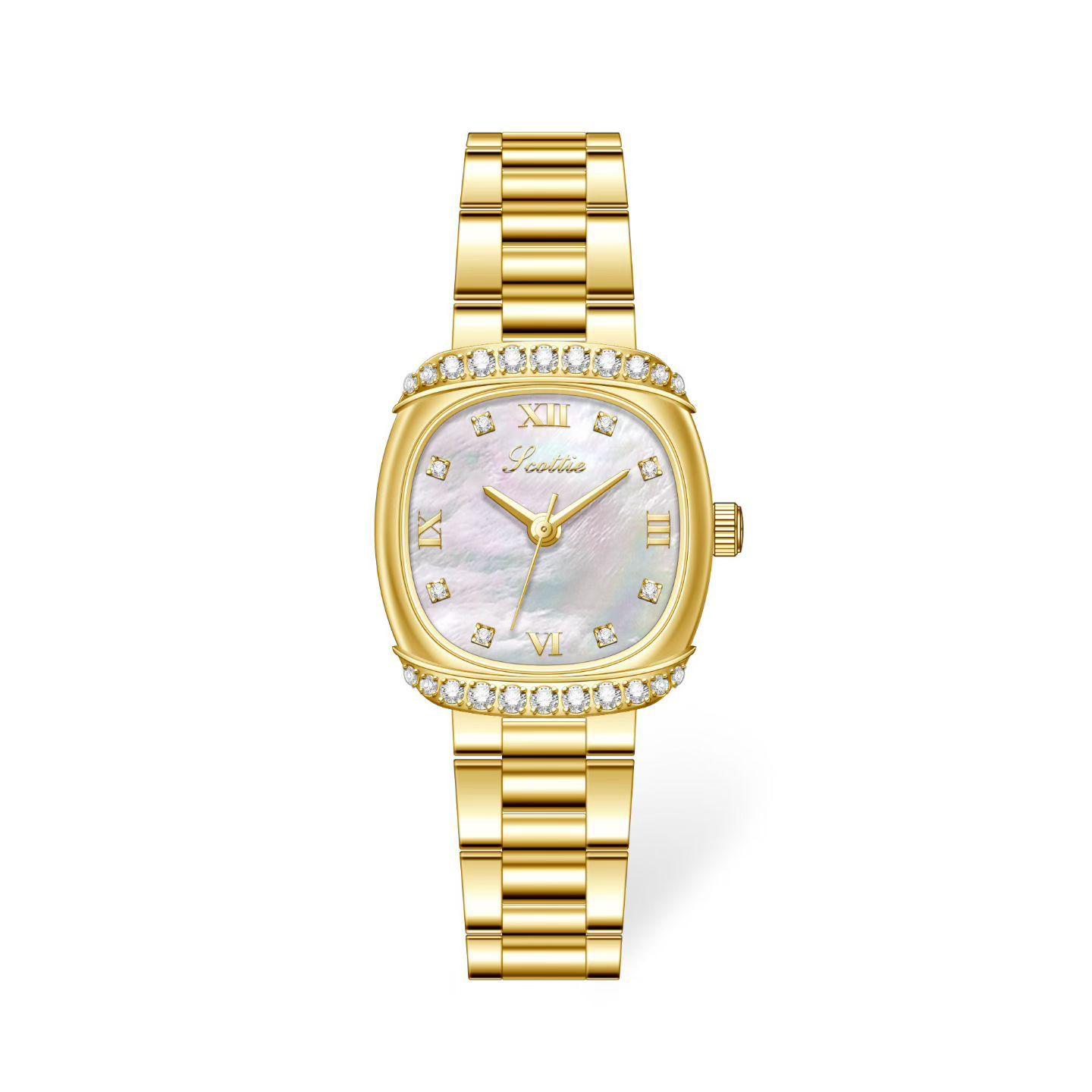 9839 Steel Belt Diamond Women S Watch Fashion Fritillary Small Dial
