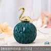 Creative Dark Green Mini Ceramic Storage Jar Cartoon Gold Animal Candy Jar Home Jewelry Storage Box Wedding Holiday Decoration