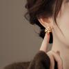 Exquisit Pearl Zircon Leaves Earrings for Women Ladies New Fashion Light Luxury Gold Color Dangle Earrings Jewelry Accessories