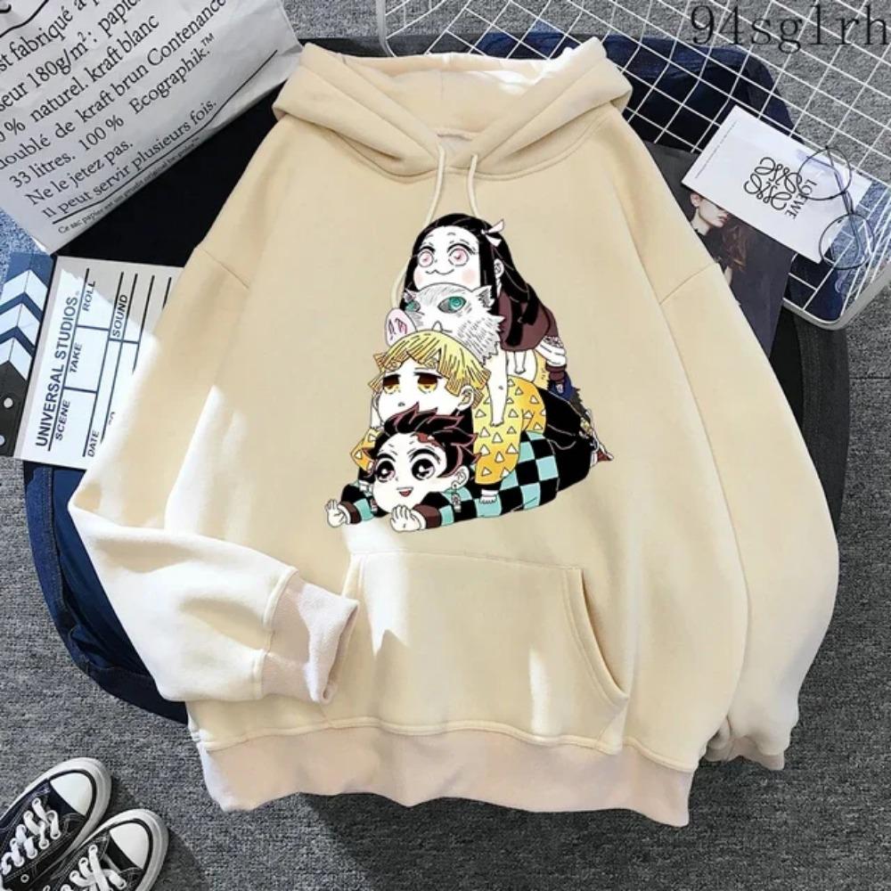 Cute Nezuko Anime Print Hoodies Women Demon Slayer Manga Sweatshirts Tanjiro Kimetsu No Yaiba Hoodie Harajuku Streetwear Clothes