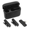2 in 1 Wireless Microphone Lavalier Type Noise Reduction Microphone with Charging Case for Live Interviews