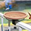 Adjustable Deck Railing Bird Bath Plastic Removable Bird Bath Feeder Deck Mounted Bird Bath for Garden Feeder Accessories
