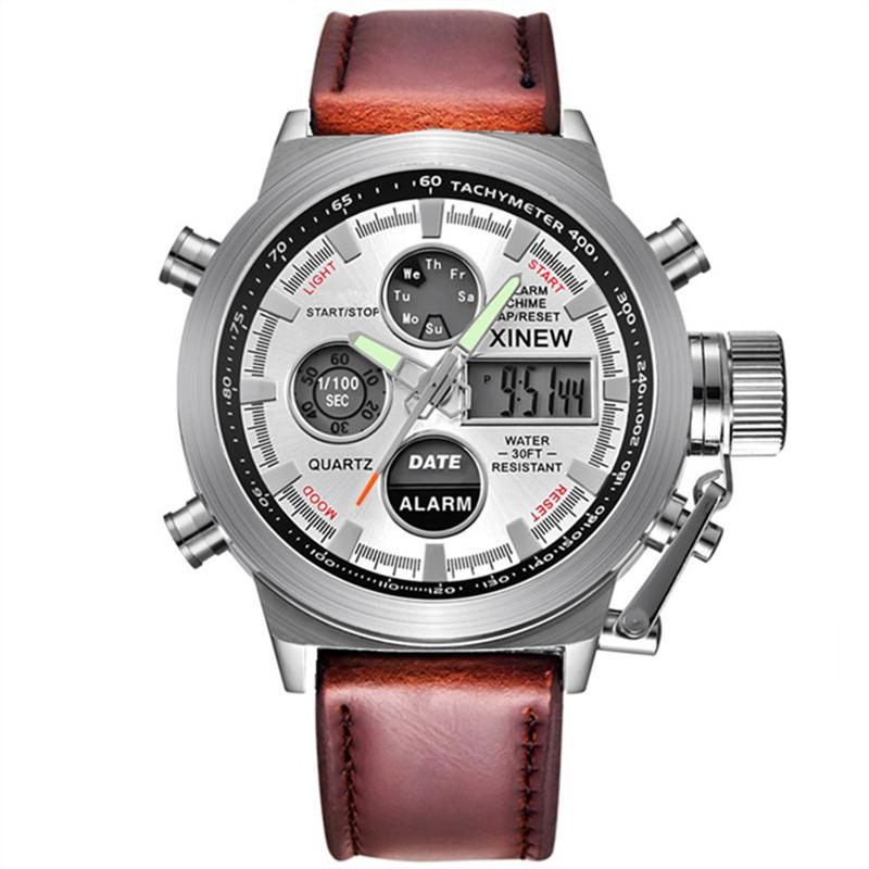Relogio Masculino Original Big Brand Men Watches Cool Fashion Nylon Band Sport Dual Time Digital Watch Reloj Hombre Montre Homme