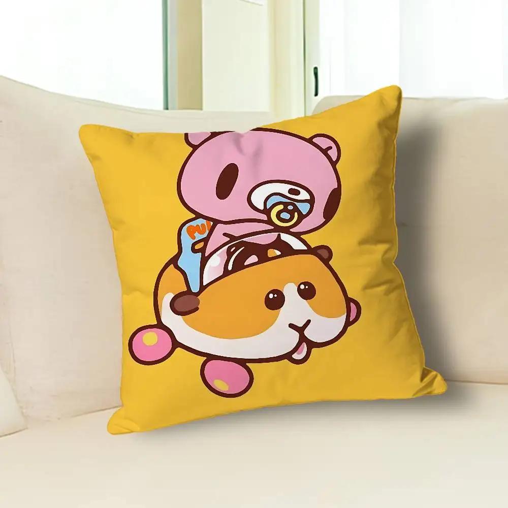 Kawaii G-Gloomys Pink Bear Pillow Cases for Bedroom Living Room Sofa Home Decor Polyester Cushion Cover with Zipper
