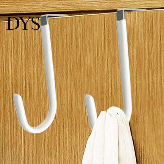 Towel Hook Back Door Punch-free Strong Bearing Capacity Mini S-Shaped PVC Carbon Steel for Kitchen Behind Cabinet Hanger