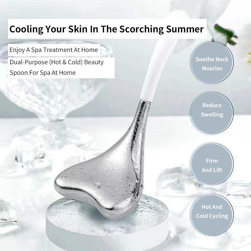 Ice Globes Spoon Facial Massage Stainless Steel Ice Wave Massage Ball Face Beauty Cryo Sticks Cooling Spa Skin Massage Tools