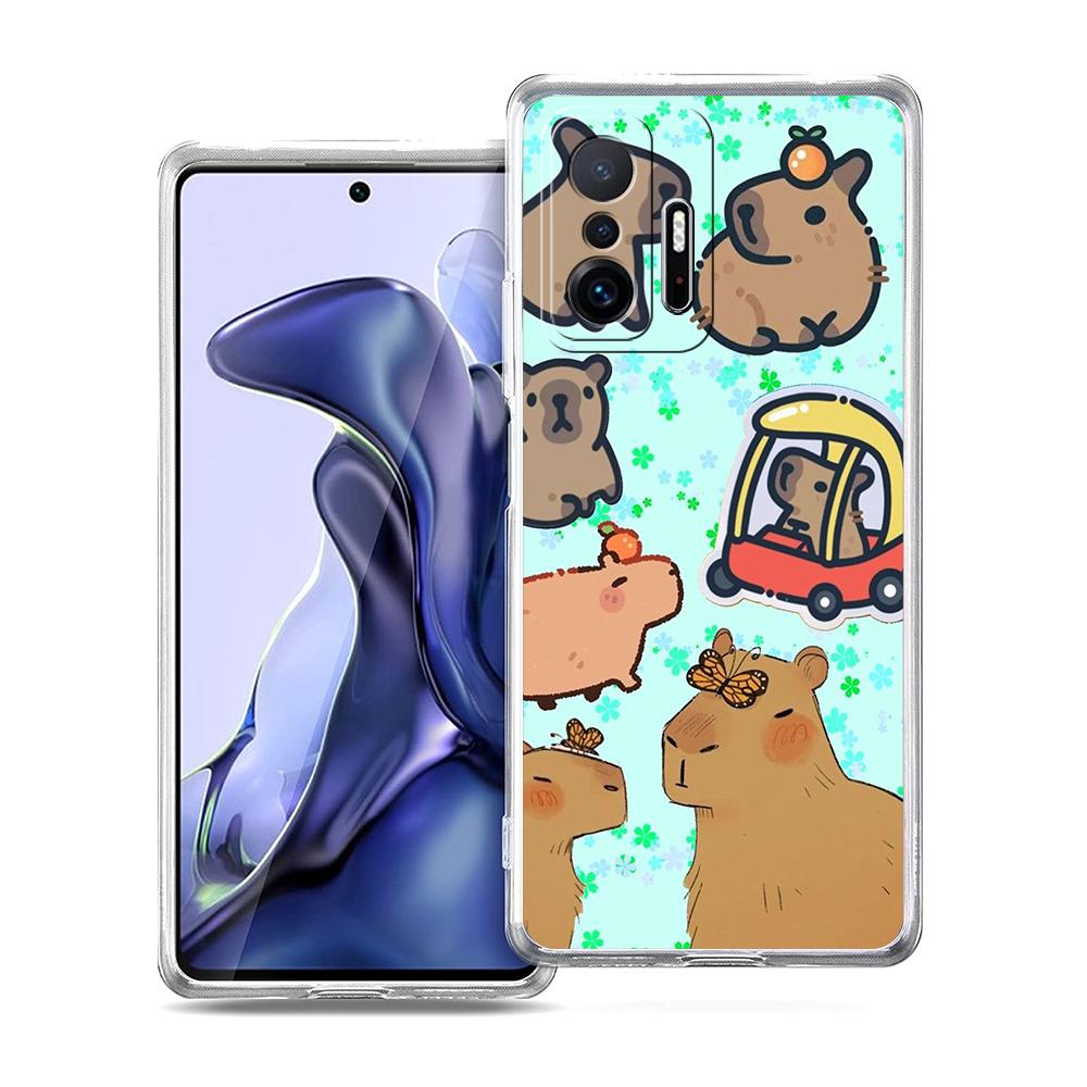 Cartoon Capybara Phone Case for Xiaomi Mi Poco F3 X3 X4 GT NFC M3 M4 11 Ultra 12 11X 11i Pro Lite 5G Soft Transparent Cover Bags
