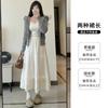 White skirt women's summer high-waisted A-shaped swinging umbrella skirt medium long tall organ lace fluffy skirt
