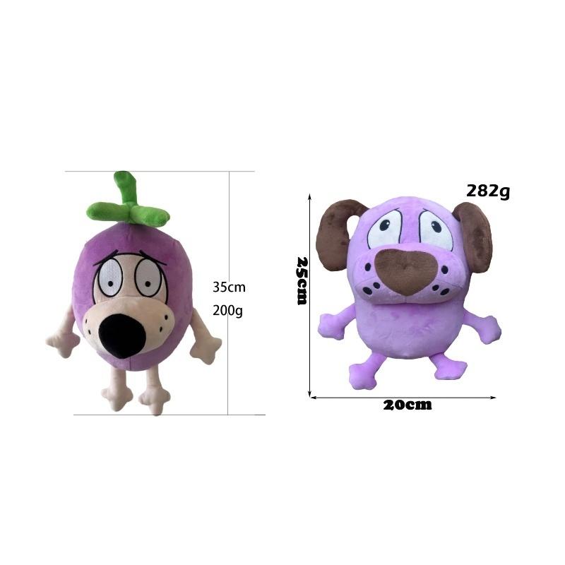 Kawaii Eggplant Courage Plush Purple Eggplant Dog Stuffed Pillow With Injured Gaze Collection Modle Toy For Kid Birthday Gifts