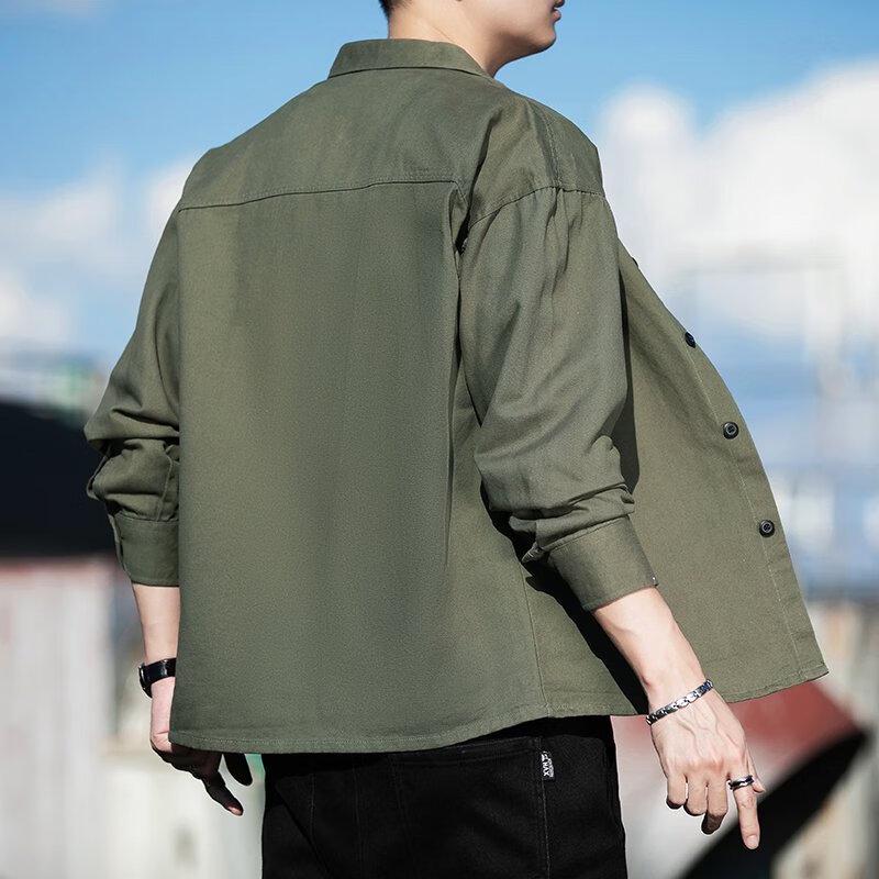 JEEP SPIRIT Men's Turn-Down Collar Workwear Shirt Jacket