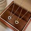 18K Gold & S925 Sterling Silver Heart Pendant Necklace for Women - Elegant & Versatile Clavicle Chain