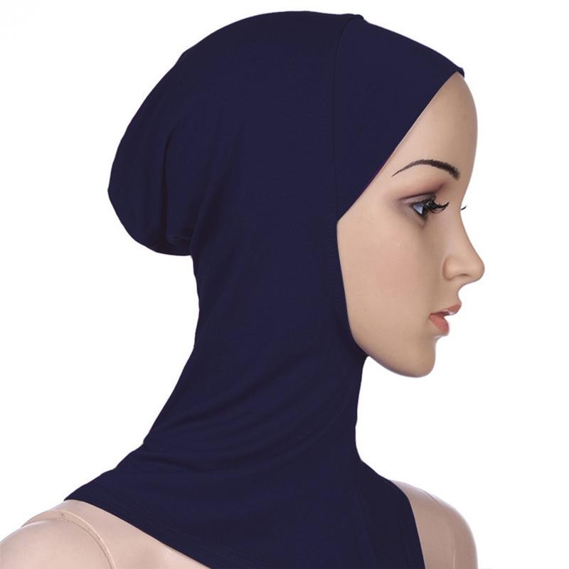 New Fashion Muslim Underscarf Women Veil Hijab Islamic Soft Cotton Solid Color Elastic Comfortable Breathable Casual Turbans