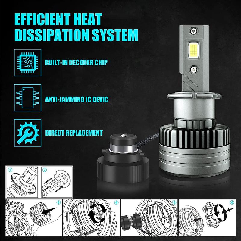 2PCS 30000LM D1S D3S Headlight 35W D2S D2R D4S D4R D5S D8S LED Canbus Lamps Auto LED Lights Bulb For Car Lights 6000K Plug&Play
