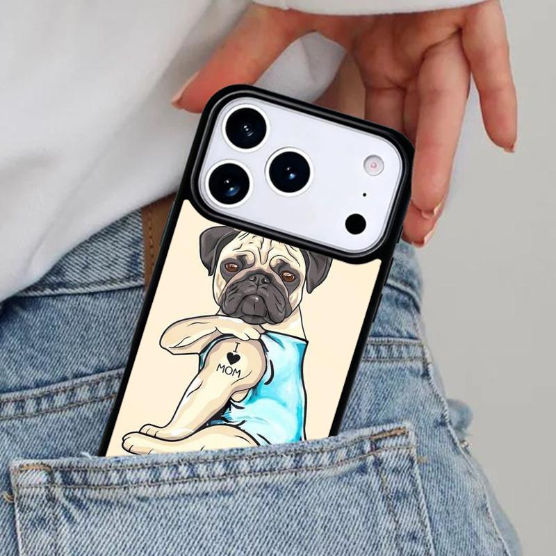 Angel Pug Phone Case for iPhone 16e 15 14 13 12 17 Pro Max Plus Air 17pro Cover Coque