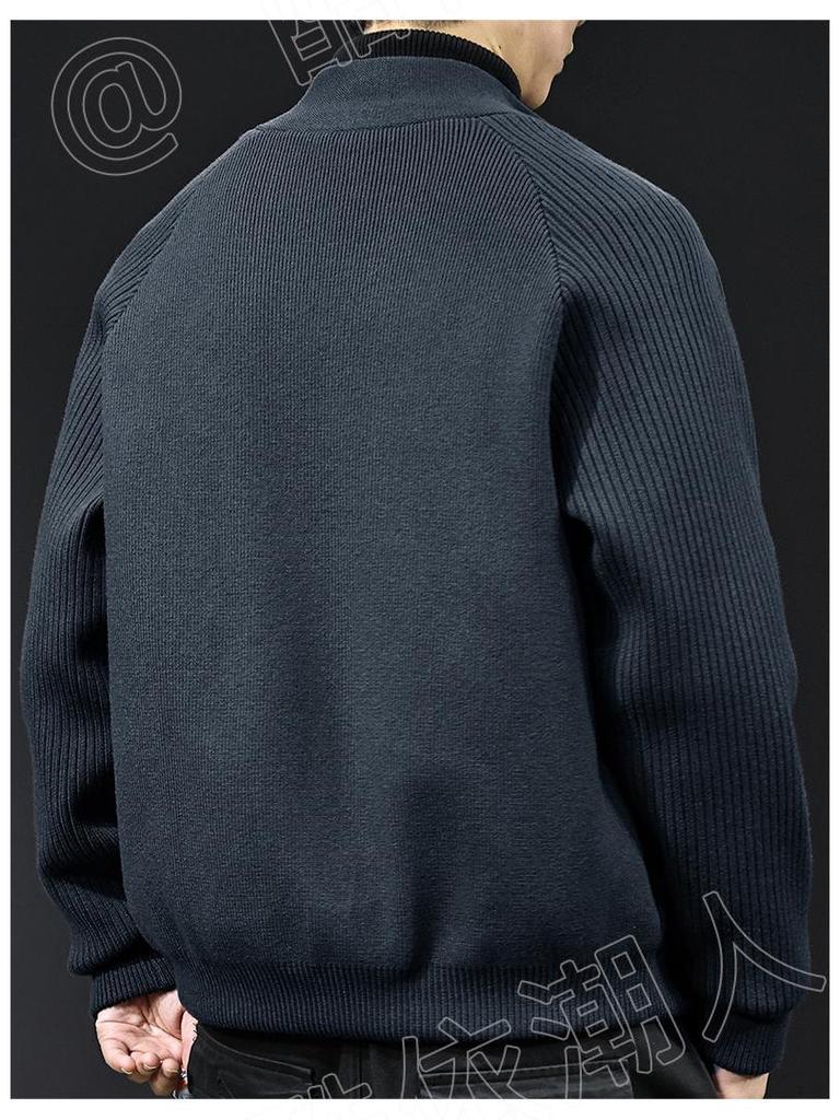 Herren High-Neck Weiße Daunenjacke: Strickmantel Pullover für Herbst/Winter 2025, Lässig und Übergröße.
