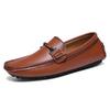 Men's Large Breathable Leather Loafers Slip-On Versatile Bean Shoes