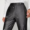 Men's Shiny Sequin Trousers Retro Elastic Waist Party Dance Pants Wide Leg Night Club Disco Pants for Stage Performance Hip-Hop Bar