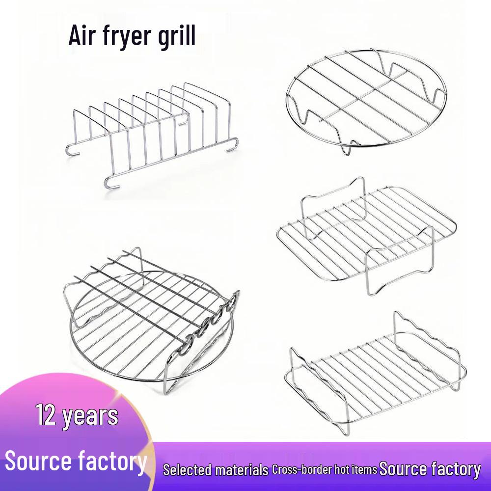 Grillrost und Spießständer aus 304 Edelstahl für Heißluftfritteusen, BBQ, Dörren und Toasten.
