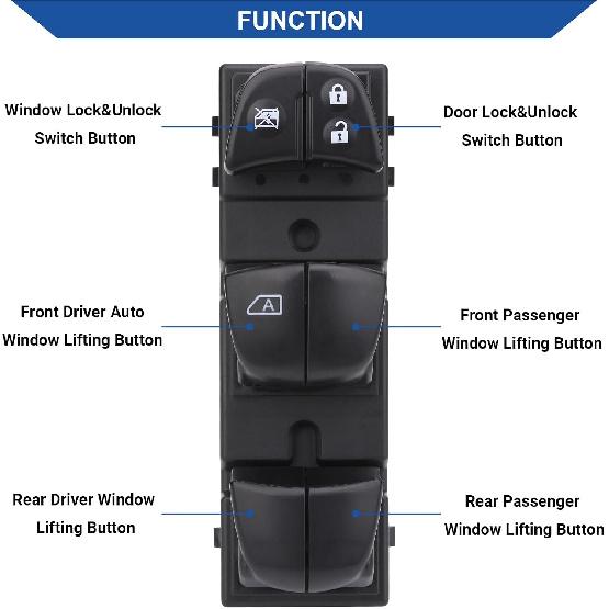Obaee Master Power Window Switch Control Button Front Left Driver Side Compatible With Nissan Altima 2013-2018, Nissan Rogue 2014-2017, Replacement