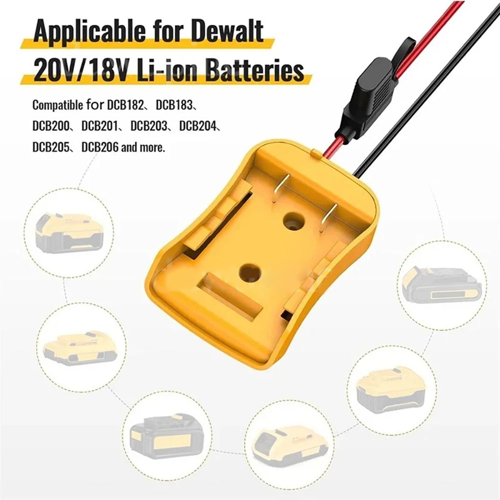 Automotive Emergency Power Transfer Cable for 18V 20V Battery Instantly Vehicle Jump Starter Boosters