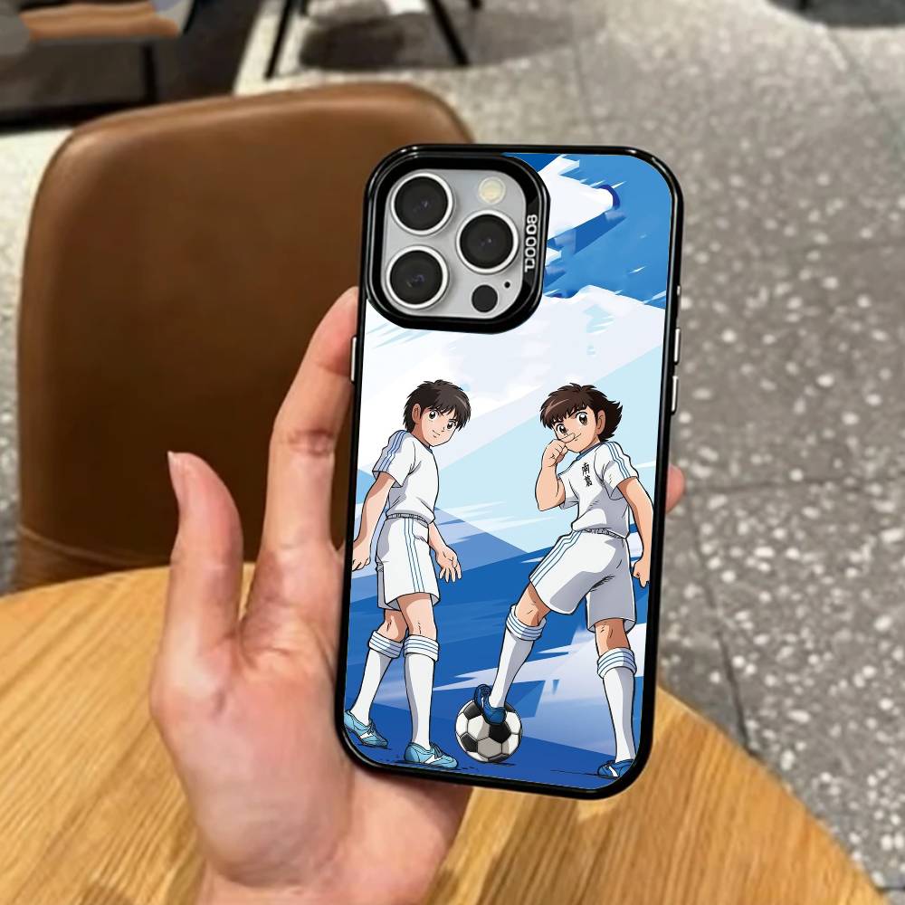 Anime C-captain T-tsubasa    Phone Case For iPhone17,16,15,14,13,12,11 Plus,Pro Max Colored Silver Plated Inside Cover iPhone15pro