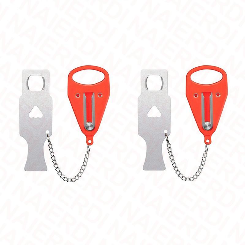 NAIERDI Portable Door Lock Safety Latch Metal Lock Anti Theft Security Lock Great for Travel Dormitory,Airbnb,Hotel,Home, Motel