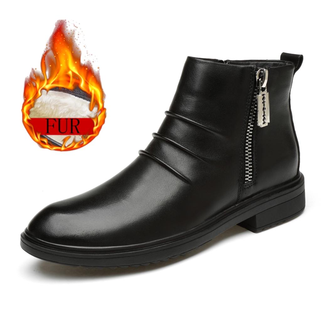 Men Chelsea Boots Brand Comfortable 2024 Fashion Men Boots Classic Black Side Zipper Upper Men's Boots Non Slip Rubber Sole Boot