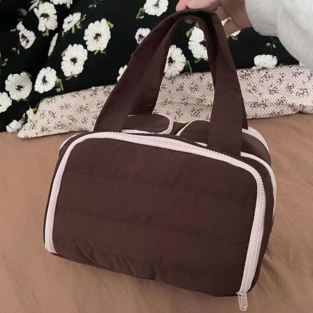 Zipper Closure Travel Toiletry Bag Double Side Open Women Cosmetic Tote  Unisex Toiletries