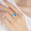 925 Sterling Silver Light Luxury Fashion Oval Zircon Flower Ring Birthday Party Anniversary Gift